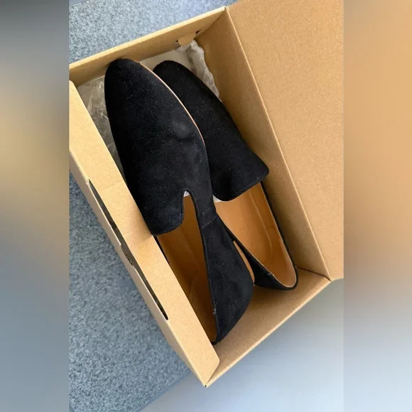 NWT J.Crew Black Suede Women's Smoking Slip On Loafers US 8 - Picture 4 of 9